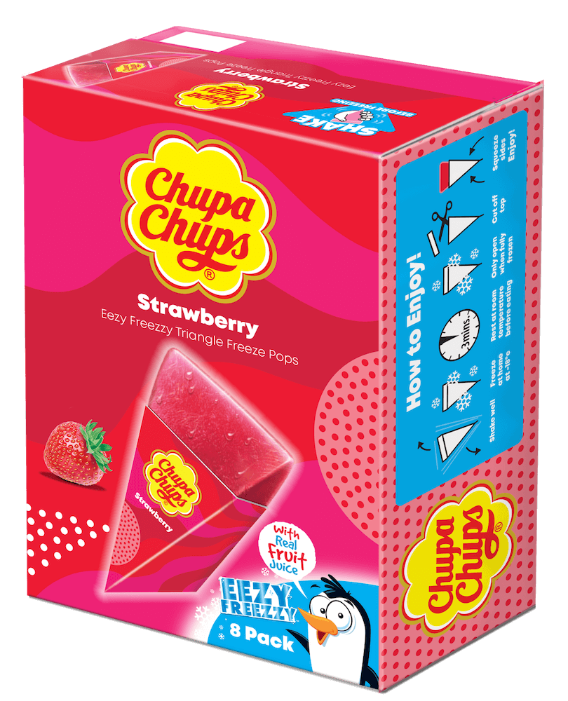 Chupa Chups Easy Freeze Triangles Strawberry 8-pack(BF:2024-12-31)