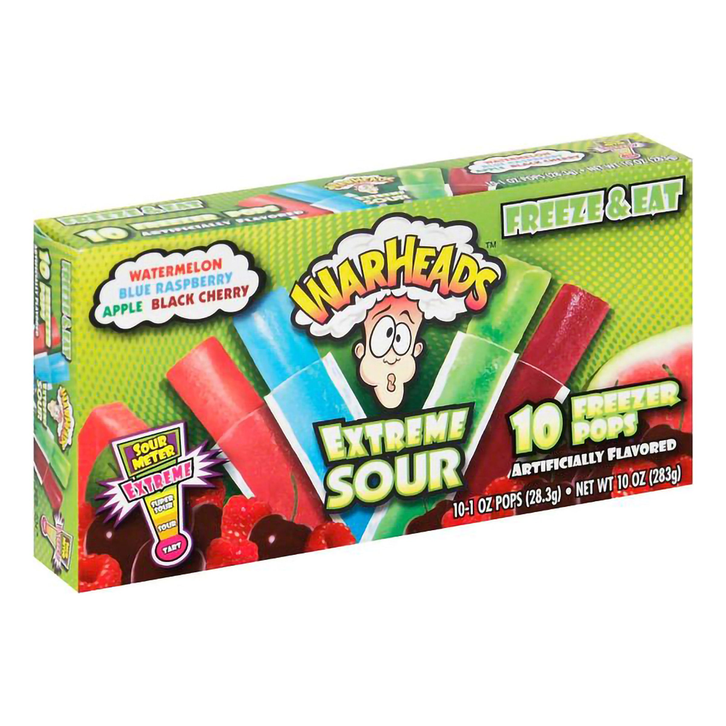Warheads Freezer Pops Isglass - 10-pack