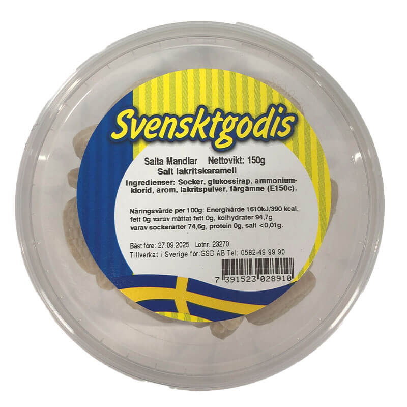 Svenskt Godis Lakrits Salta Mandlar 200g