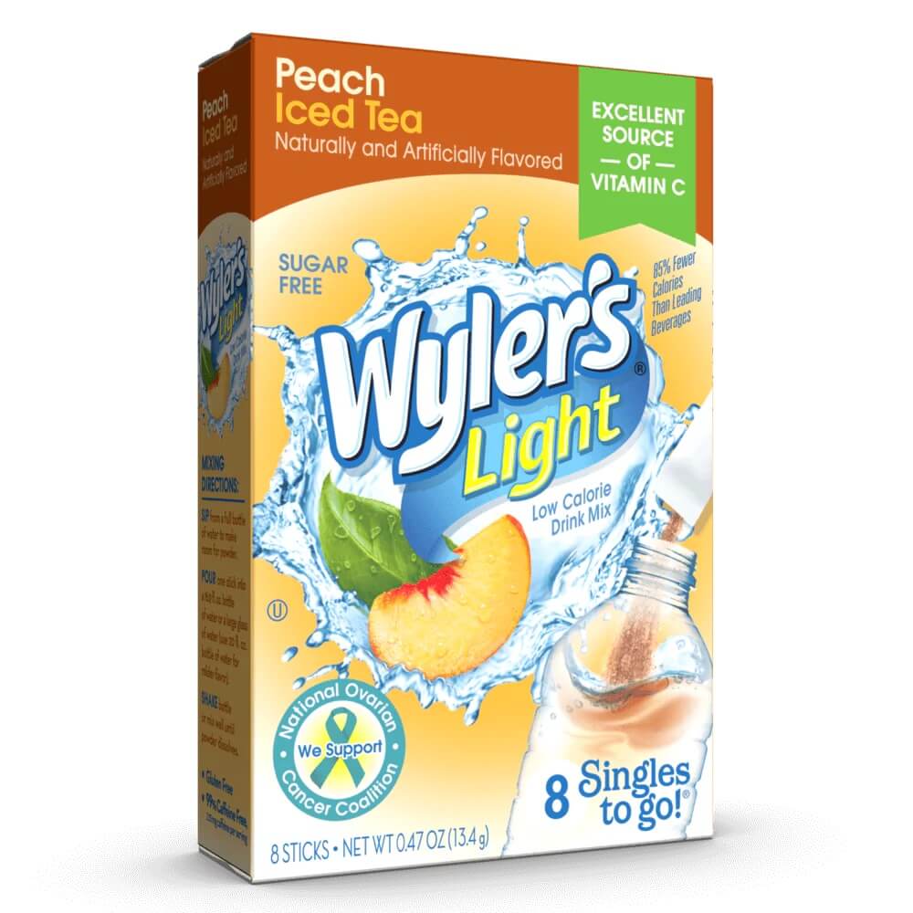Wylers Light Singles To Go 8-pack - Peach Iced Tea
