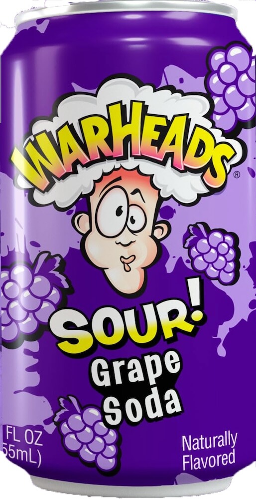 Warheads Sour Soda - Grape 355ml