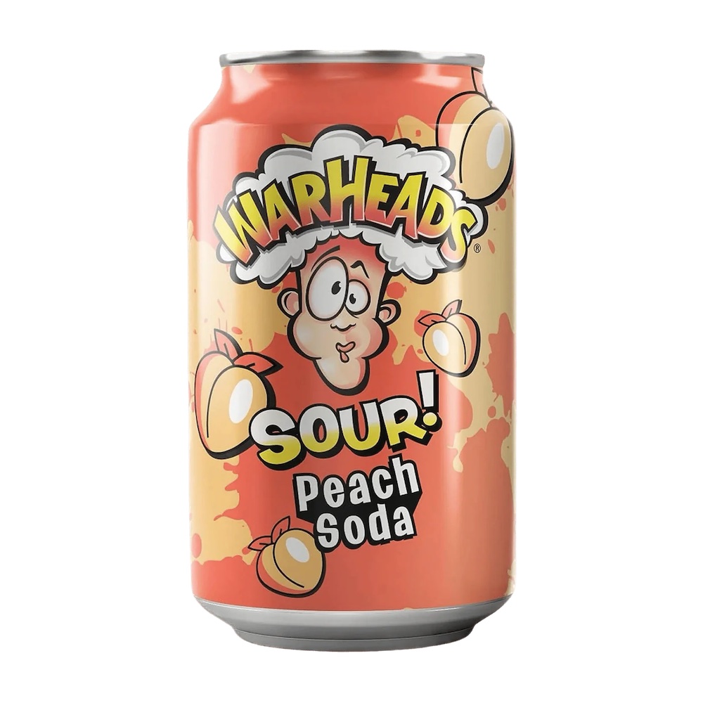 Warheads Sour Soda - Peach 355ml x 12st