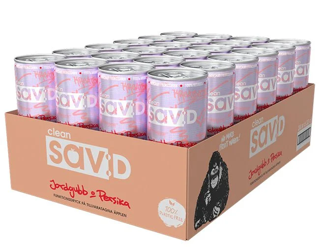 Clean Drink Sav:D - Jordgubb Persika 33cl x 24st