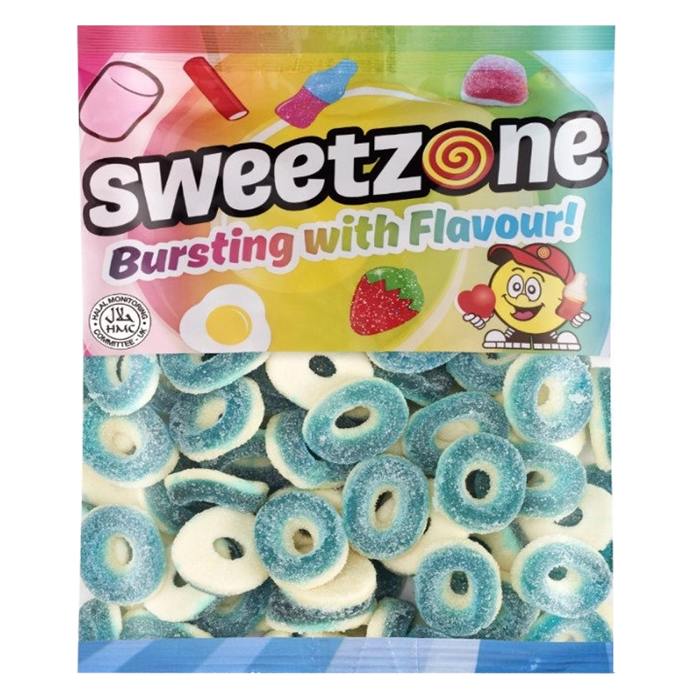 Sweetzone Sour Blue Raspberry Rings 1kg