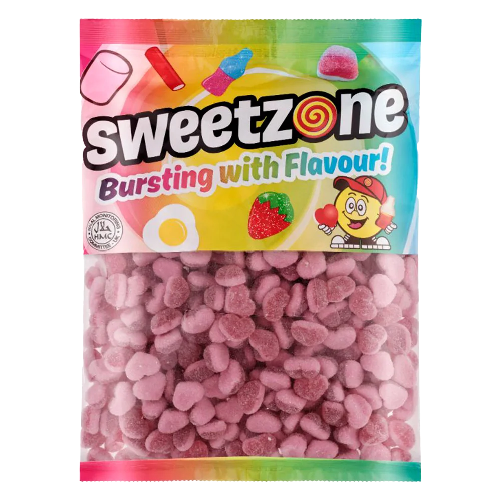 Sweetzone Fizzy Strawberry Hearts 1kg