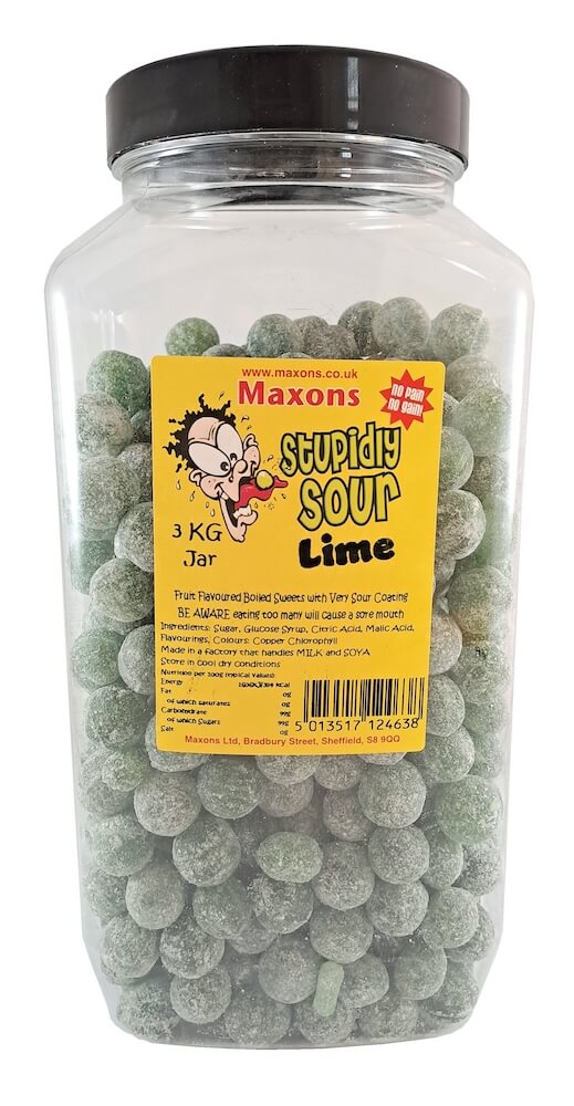 Maxons Stupidly Sour Jar Lime 3kg