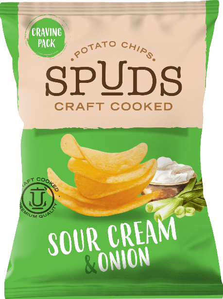 Spuds Craft Cooked Sour Cream & Onion 145g