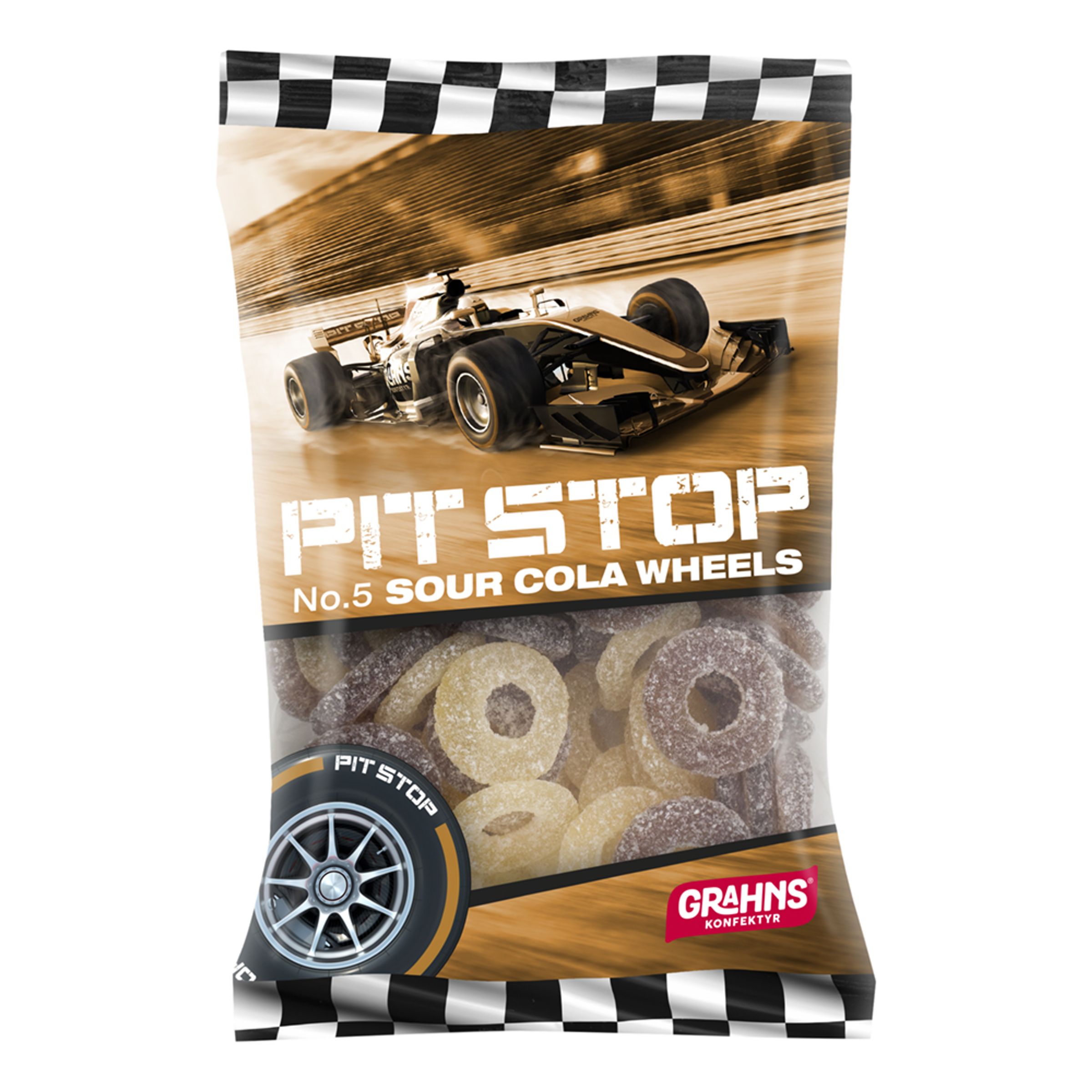 Pit Stop Sour Cola Wheels - 100 gram