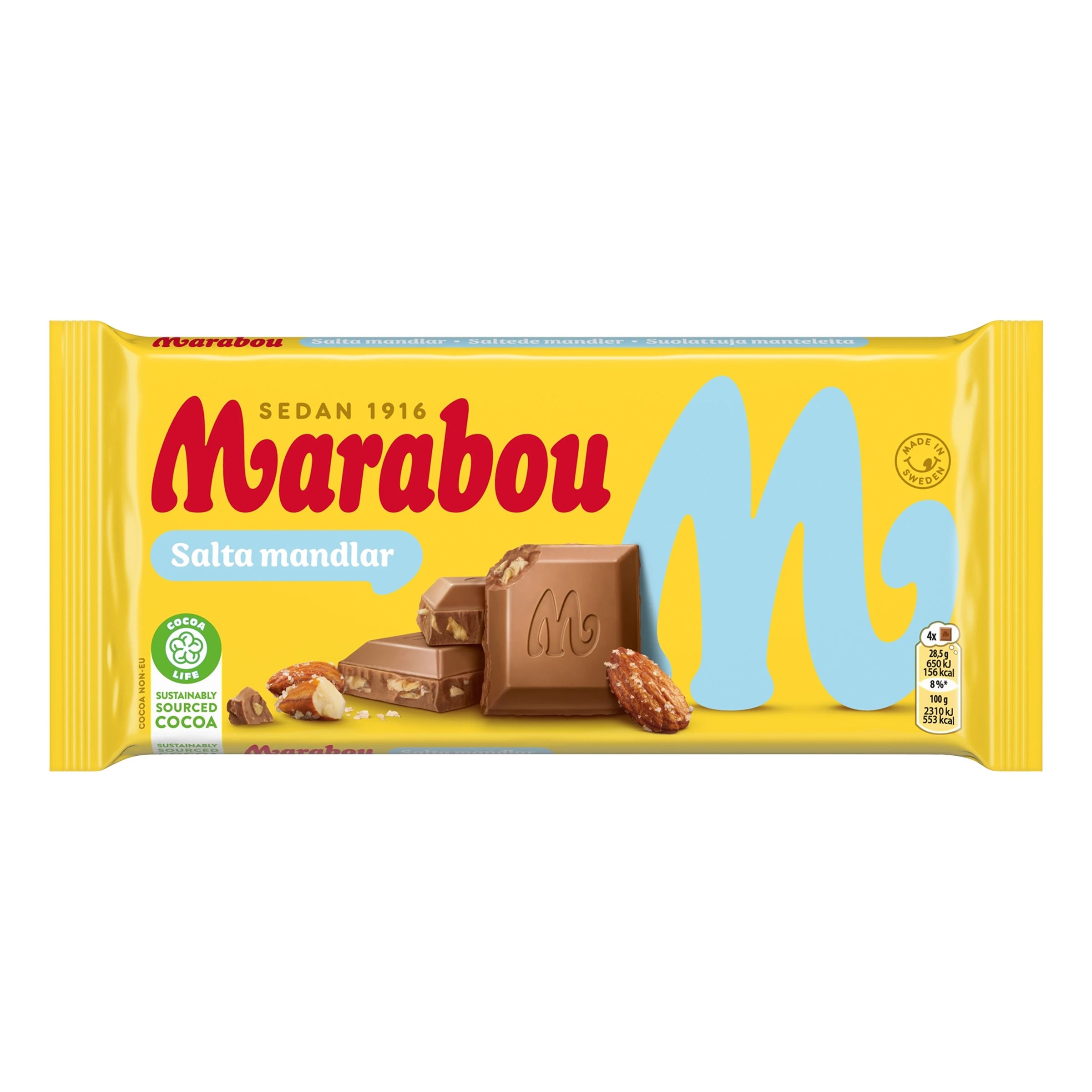 Marabou Salta Mandlar Chokladkaka - 160 gram