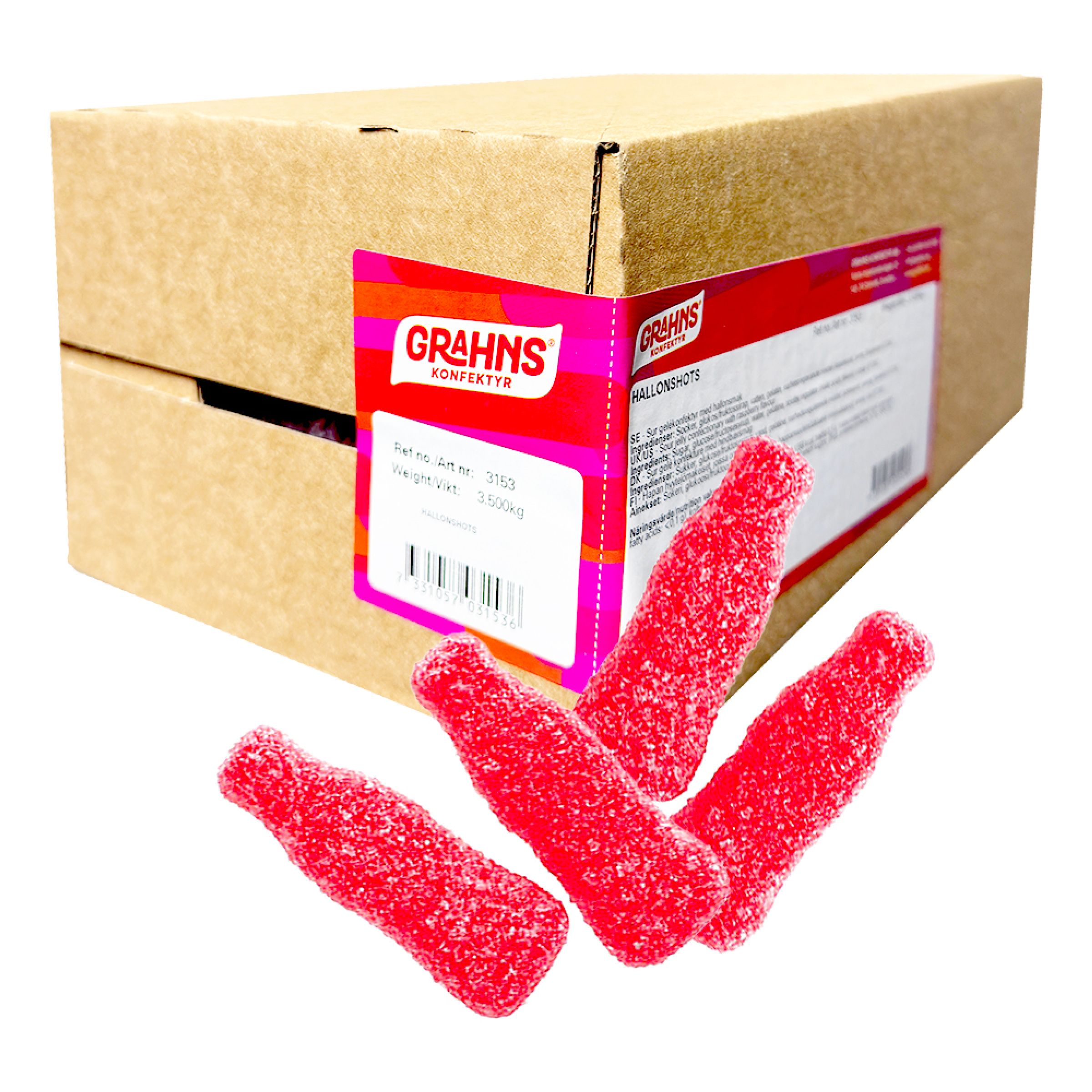 Hallonshots Storpack - 3.5 kg