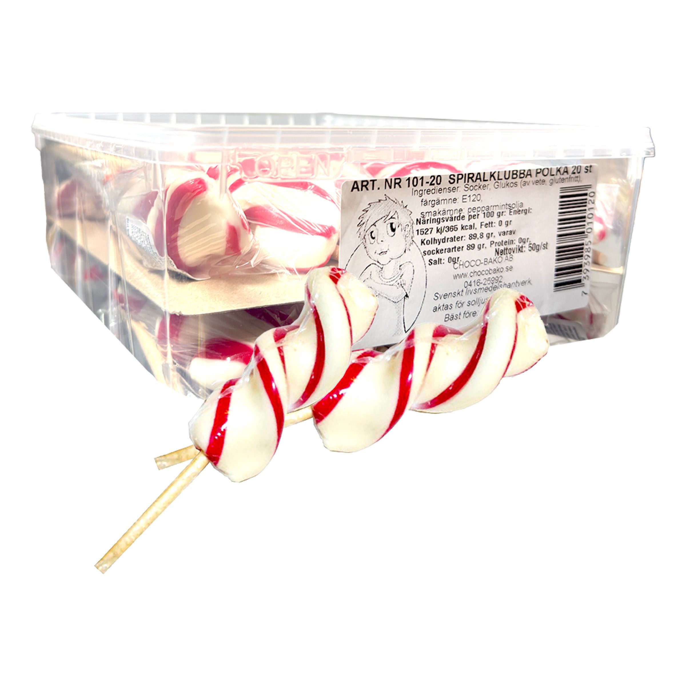 Spiralklubba Polka Storpack - 20-pack