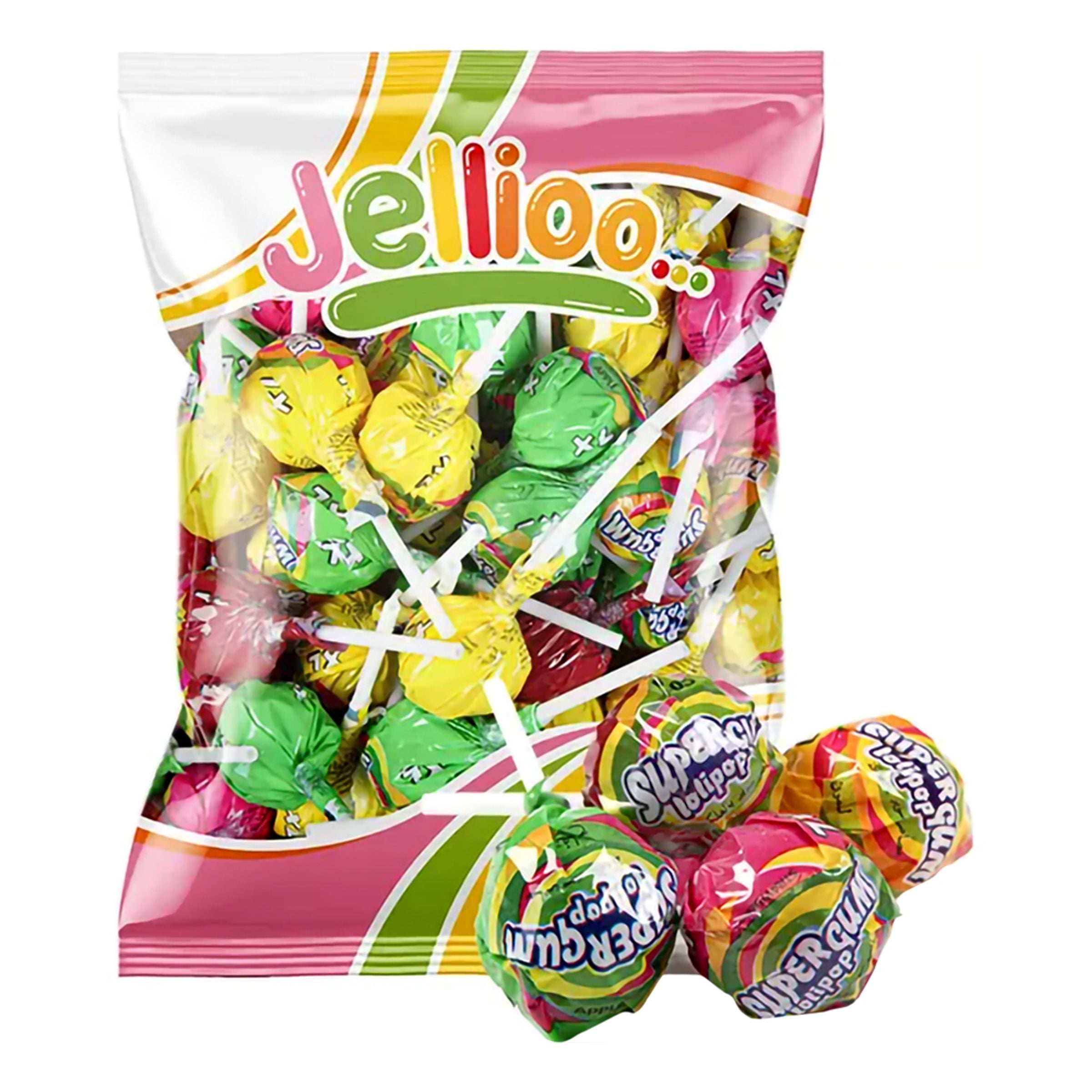 Jellioo Super Gum Lollipop Mix Storpack - 1 kg