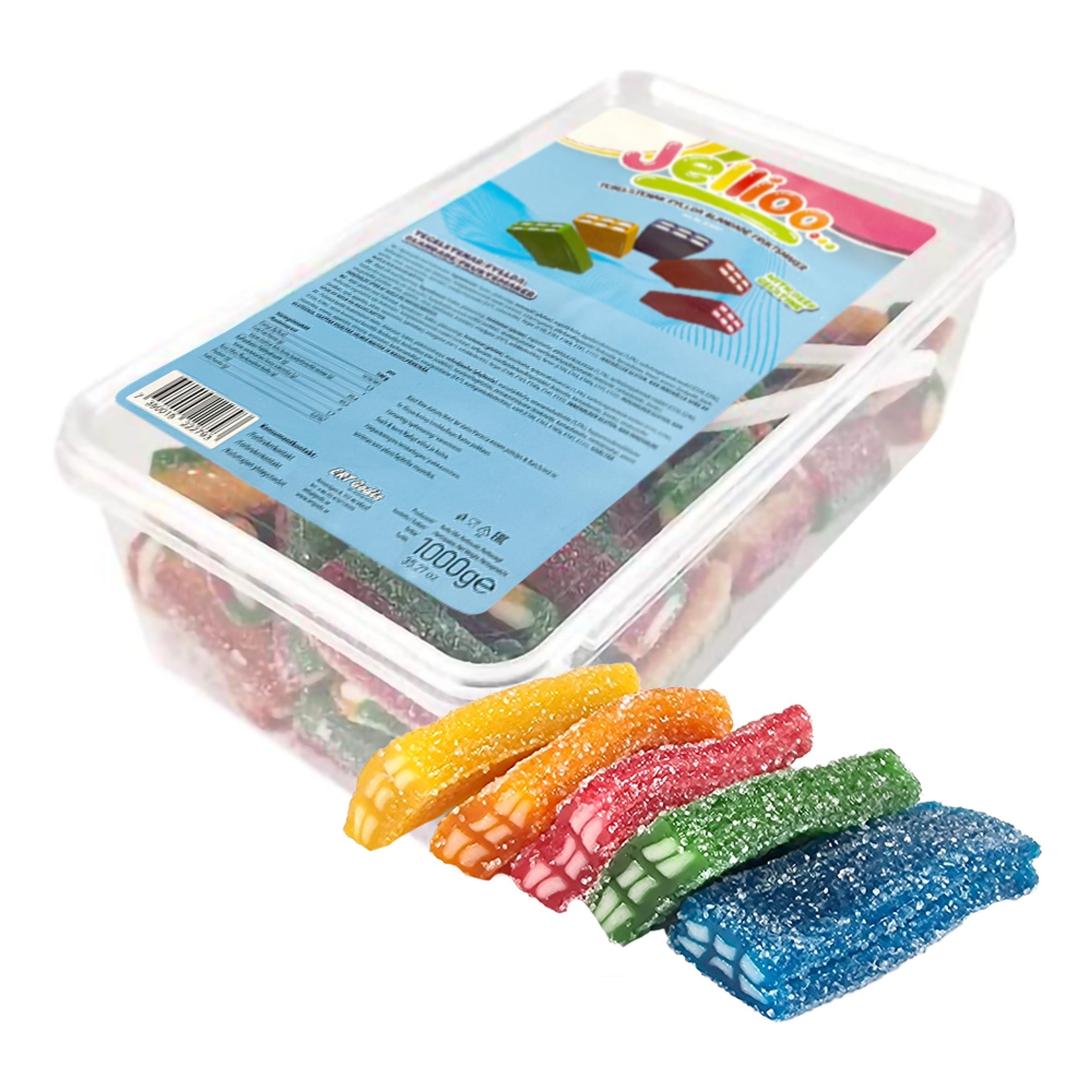 Jellioo Fyllda Block Mixad Fruktsmak Storpack - 1 kg
