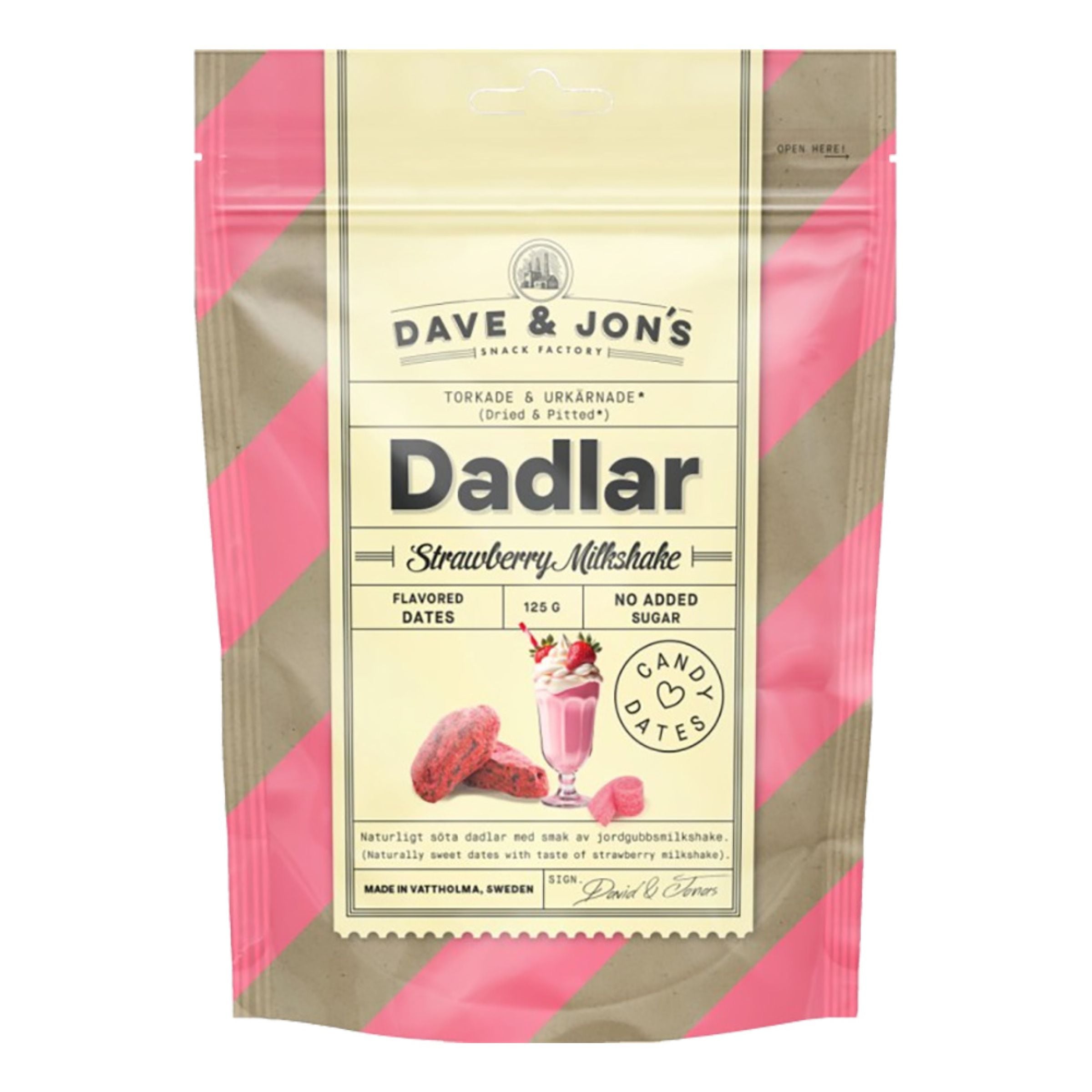 Dave & Jon's Dadlar Strawberry Milkshake - 125 g