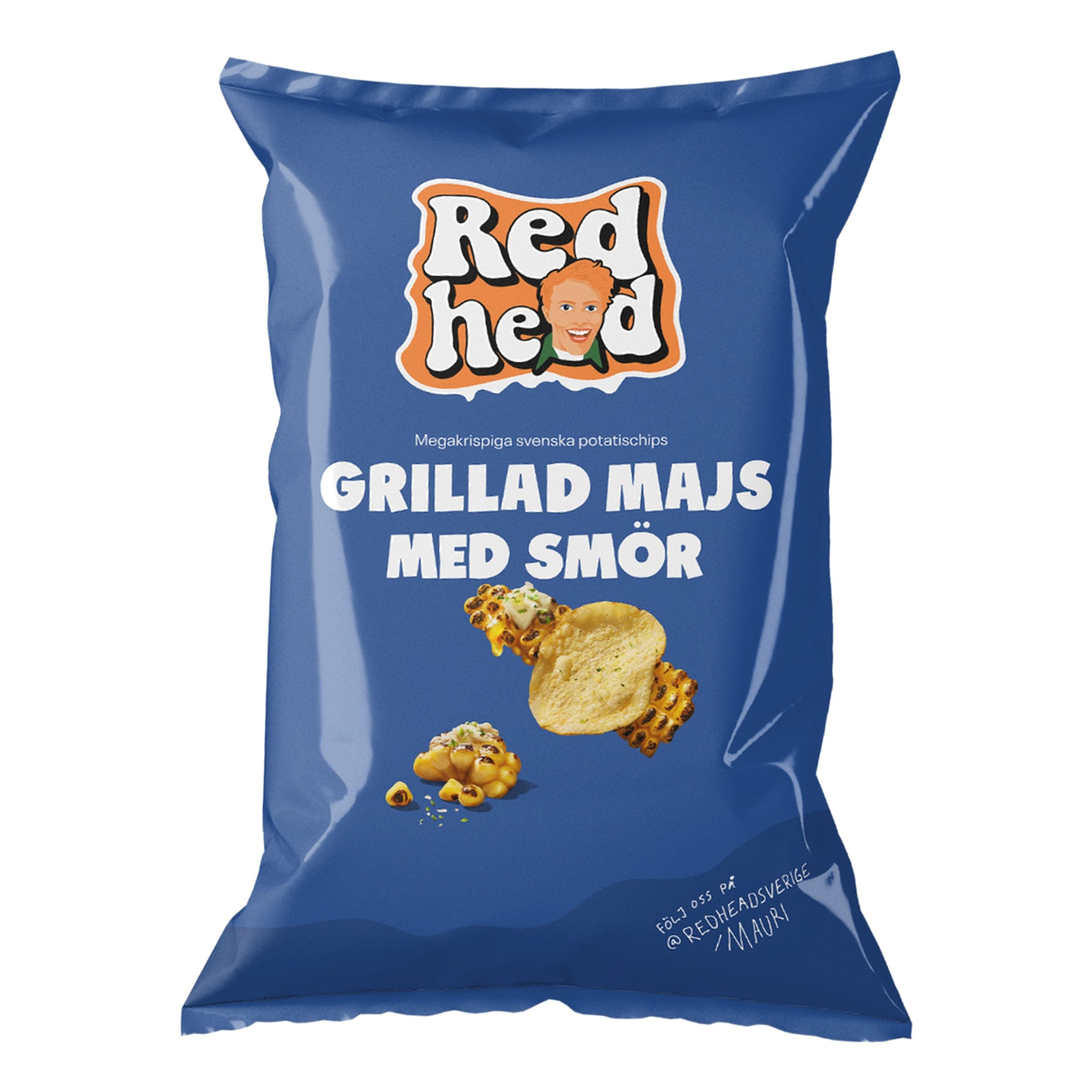 Redhead Grillad Majs med Smör Chips - 150 g