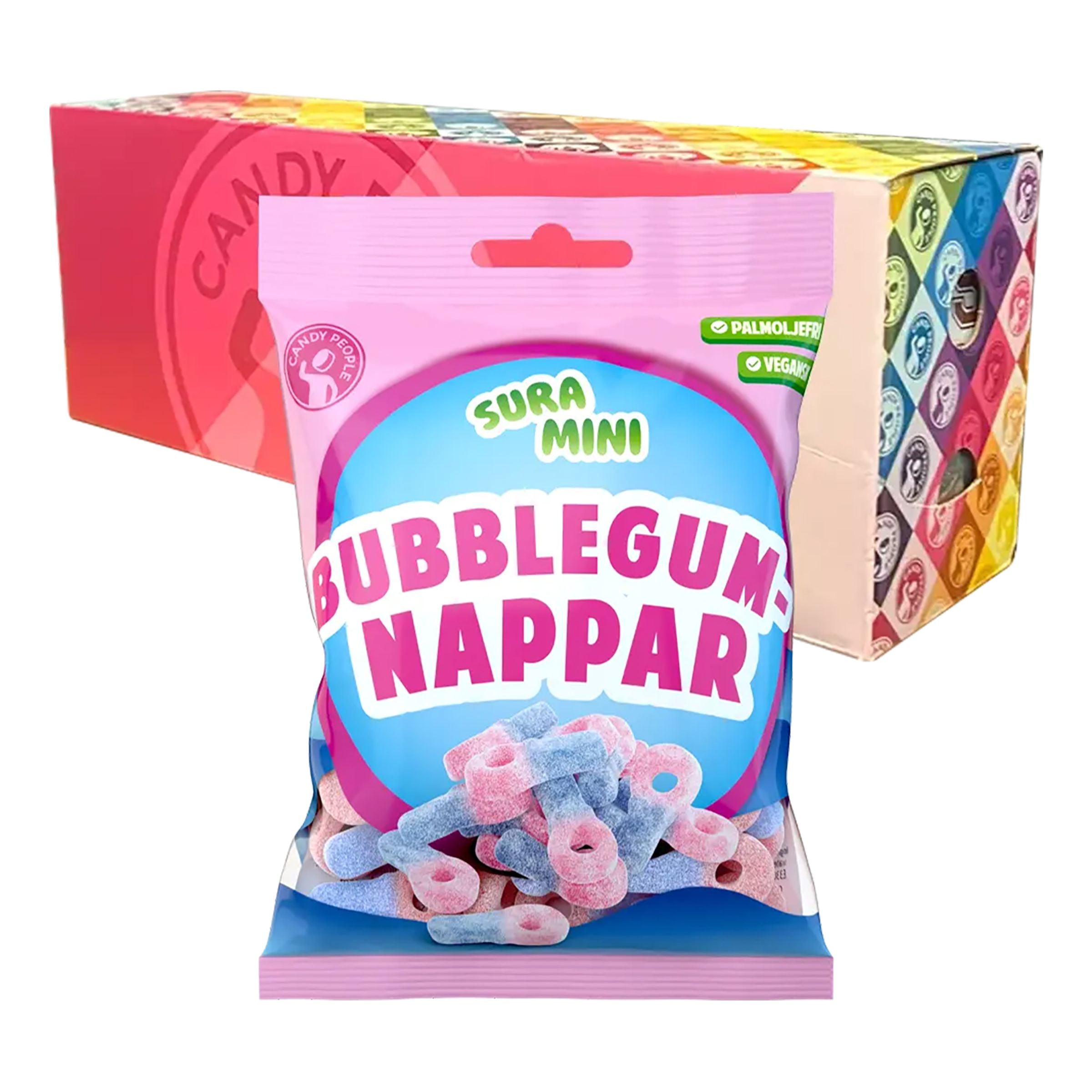Sura Mini Bubblegumnappar Storpack - 18 x 70 g