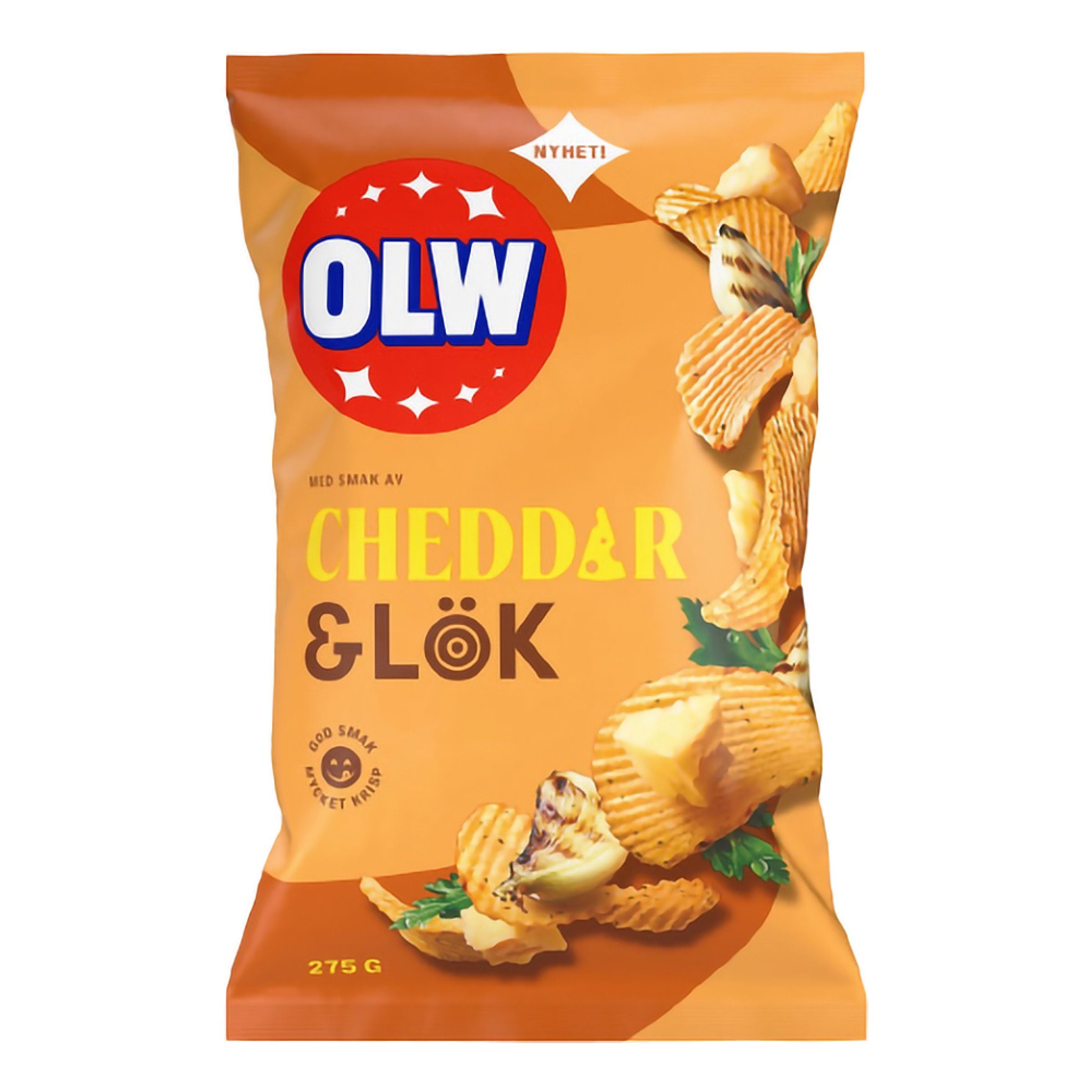 OLW Cheddar & Lök - 275 g