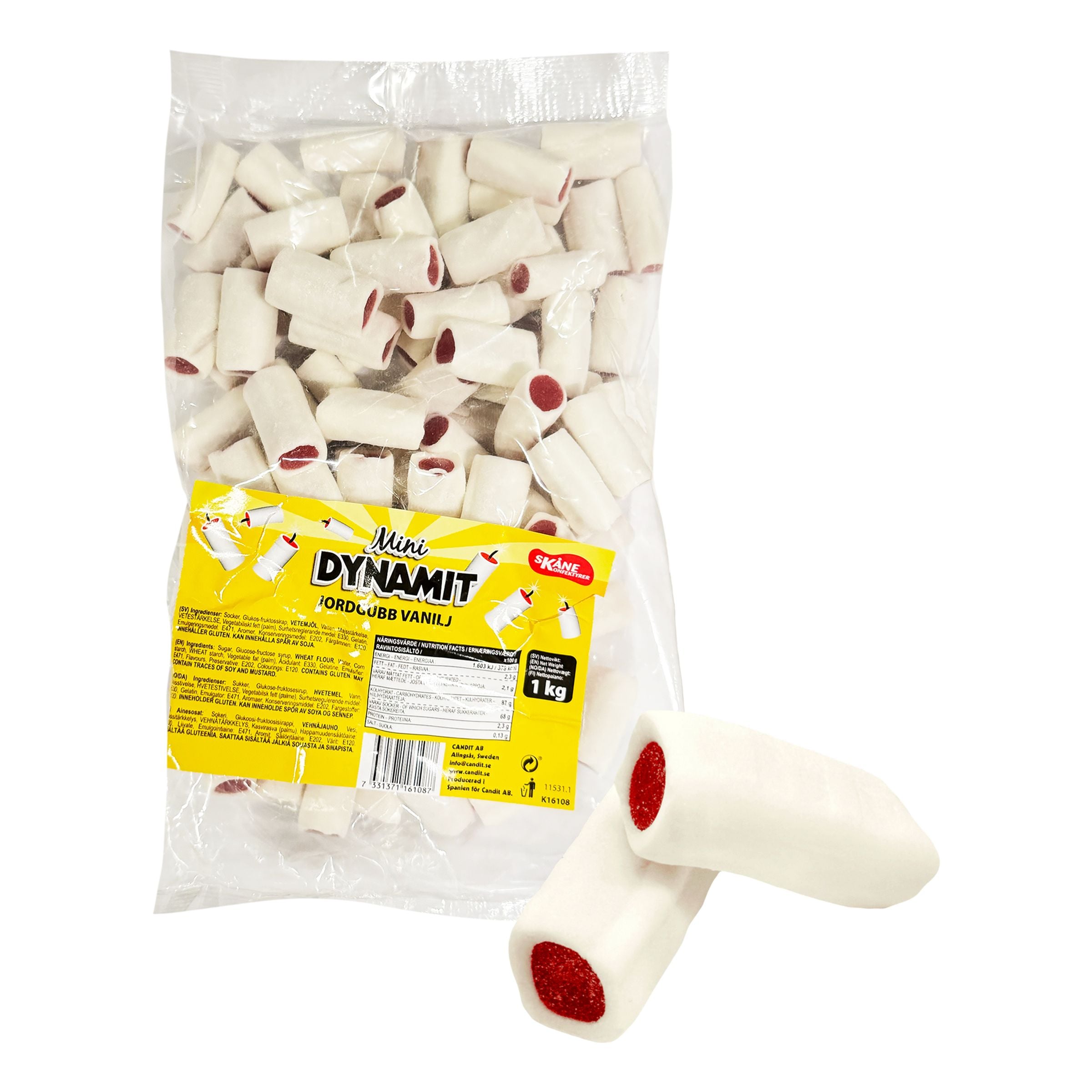 Minidynamit Jordgubb Vanilj Storpack - 1 kg