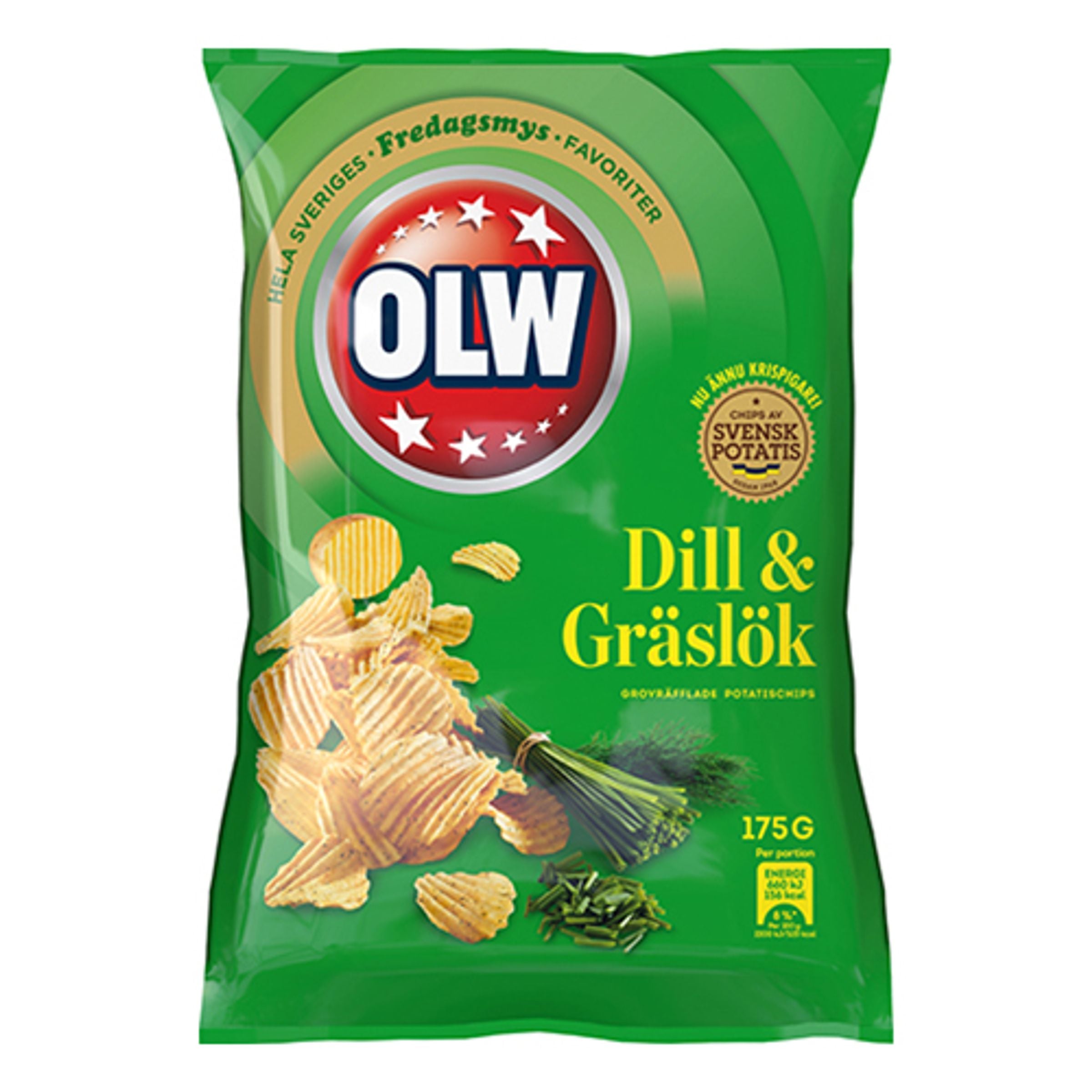 OLW Dill & Gräslök Chips - 175 g