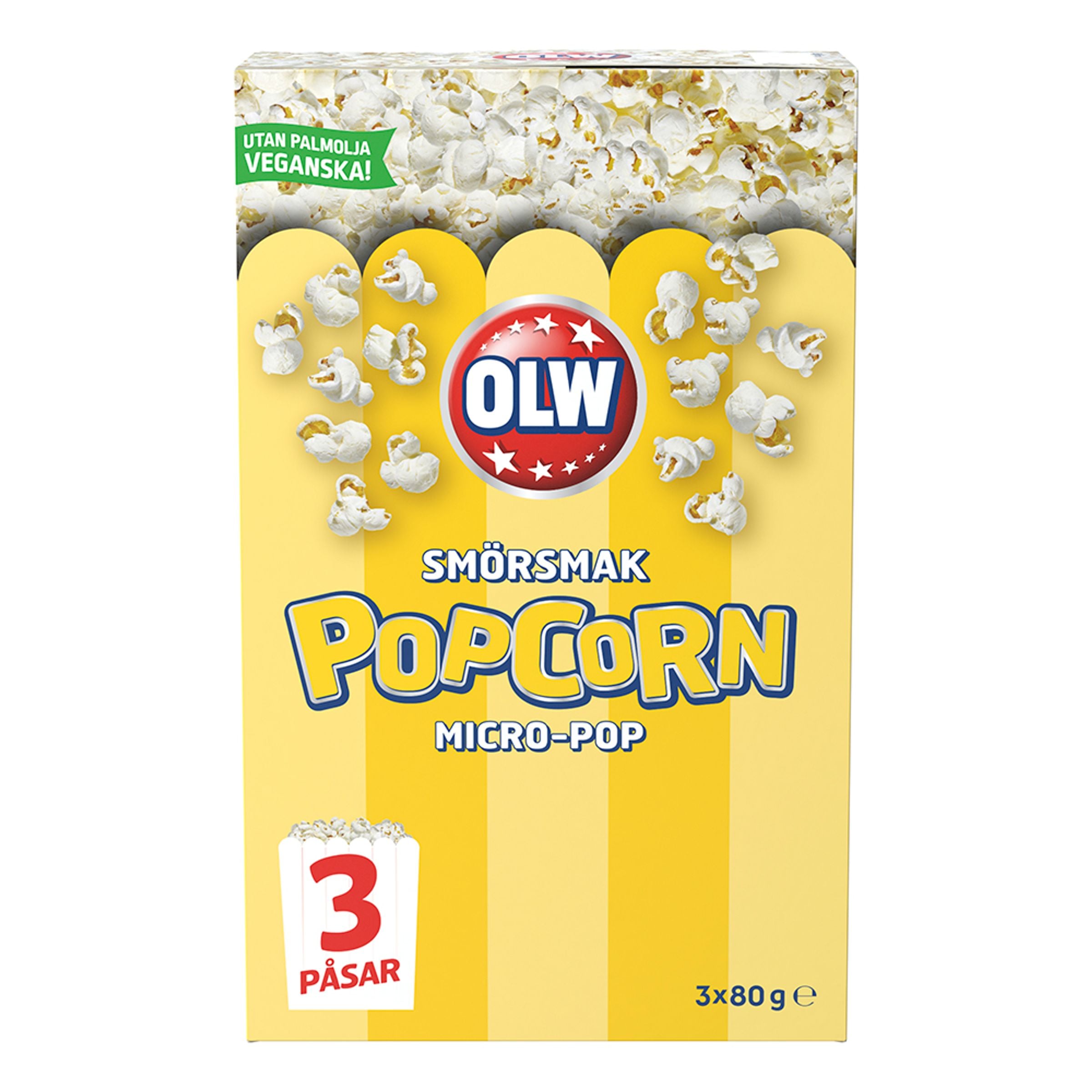 OLW Micropopcorn Smörsmak - 240 g
