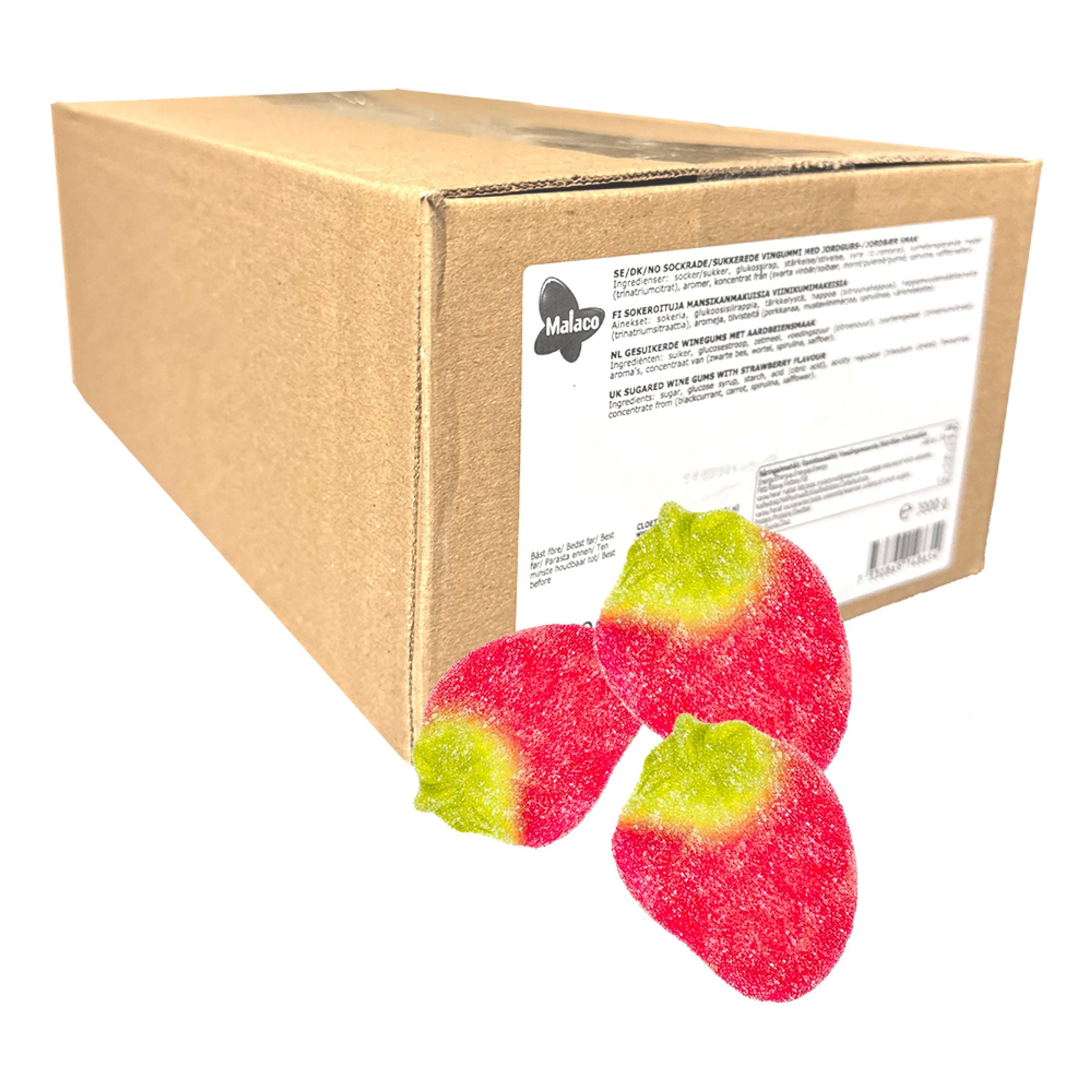 Malaco Sockrade Jordgubbar Storpack - 3 kg