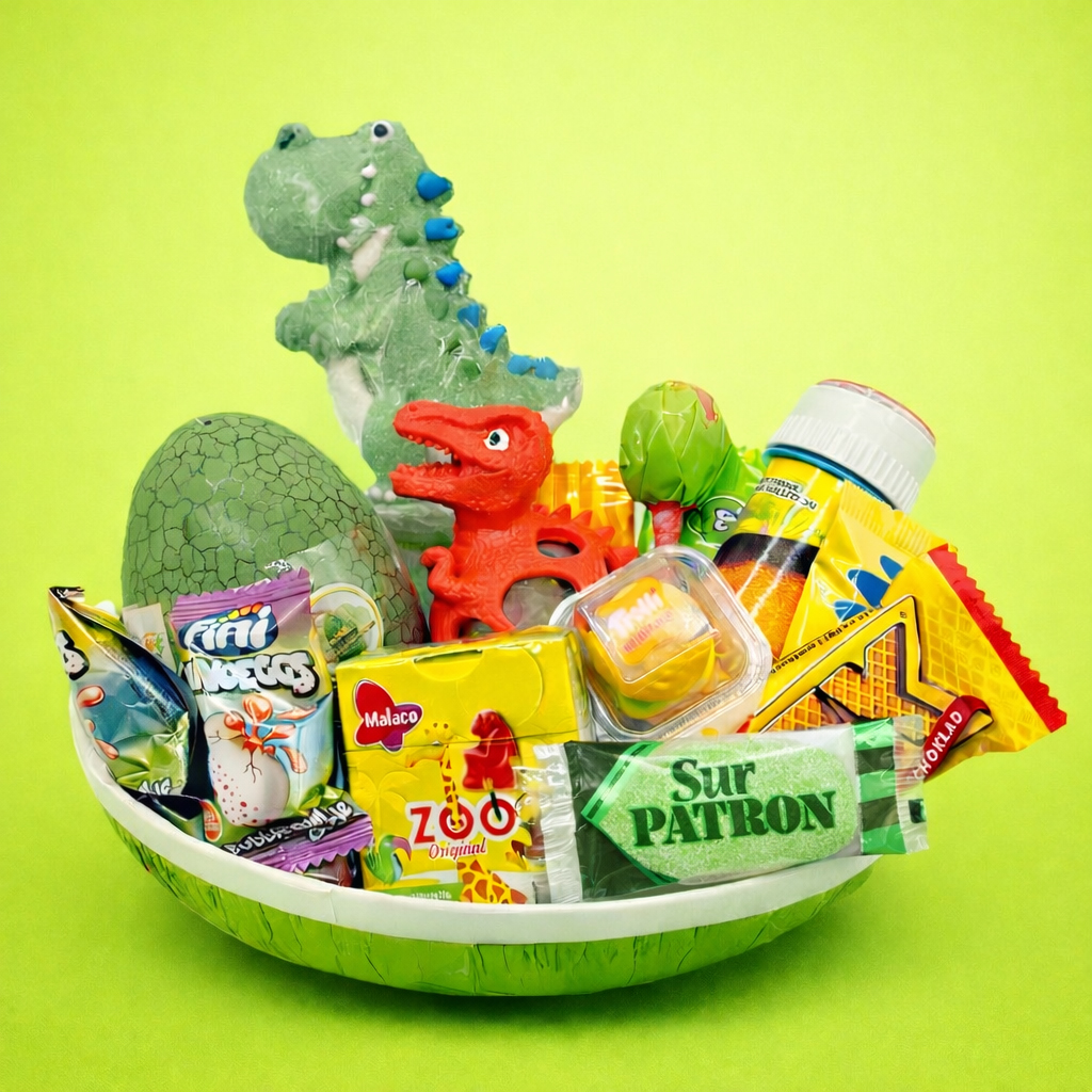 Påskägg Dino med skoj och godis