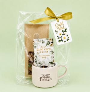 Presentset Fröken Guld Värd i cellofan - Presenteriet