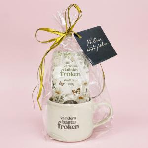 Presentset Mugg Fröken & chokladpraliner i cellofan - Presenteriet
