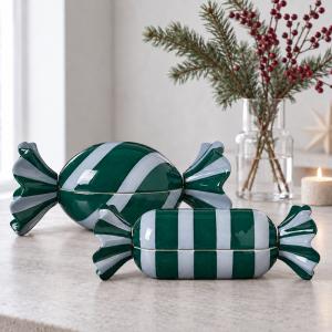 *FÖRBOKAS* Candy skål med lock, 2-set (Grön/blå) - Wikholm Form